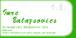 imre balazsovics business card